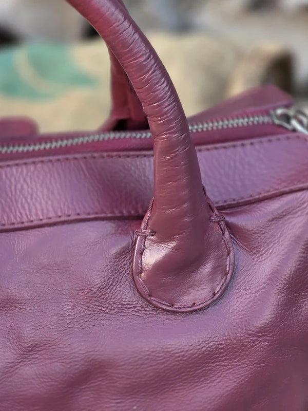 Chloé Edith – luksusowa torebka do ręki w śliwkowym kolorze | 100% skóra naturalna | po profesjonalnej renowacji