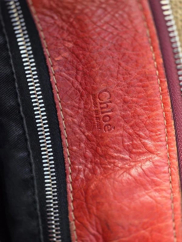 Chloé Edith – luksusowa torebka do ręki w śliwkowym kolorze | 100% skóra naturalna | po profesjonalnej renowacji