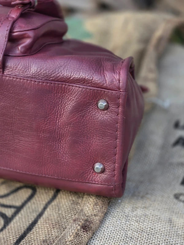 Chloé Edith – luksusowa torebka do ręki w śliwkowym kolorze | 100% skóra naturalna | po profesjonalnej renowacji