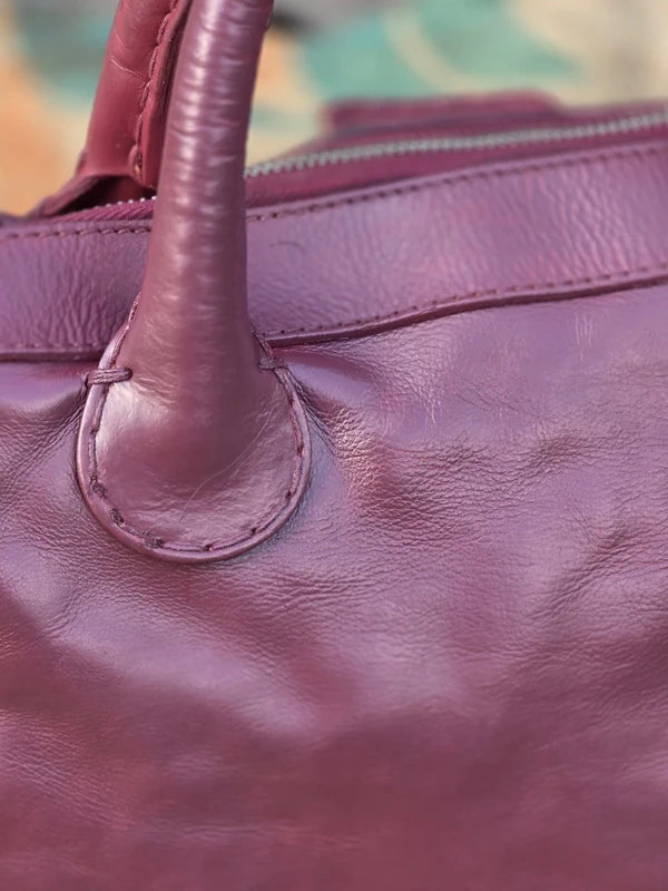 Chloé Edith – luksusowa torebka do ręki w śliwkowym kolorze | 100% skóra naturalna | po profesjonalnej renowacji